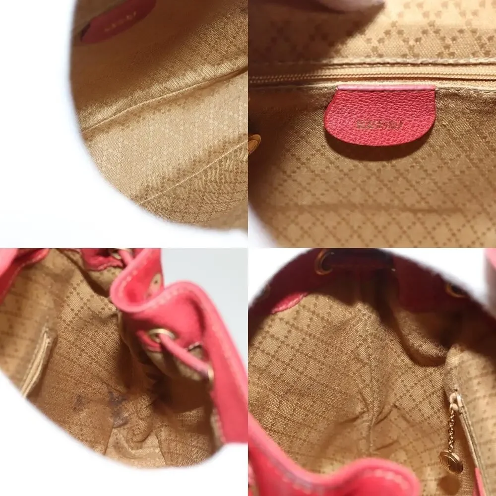 Gucci Bamboo Suede Backpack Red